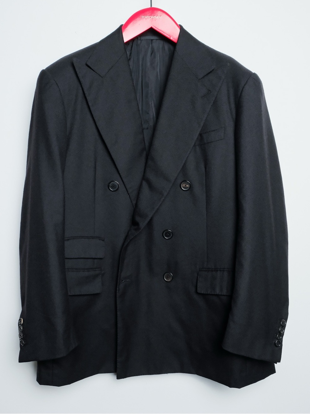 Ralph Lauren Purple Label Black 100% Cashmere Double Breasted Blazer 44R